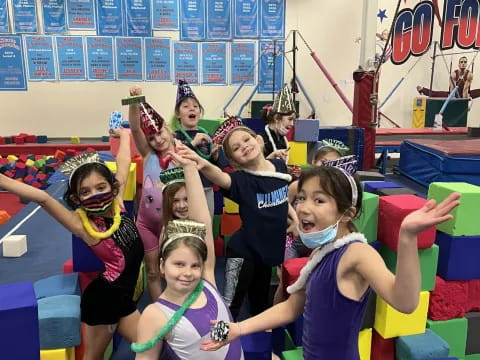 a group of girls in a gym