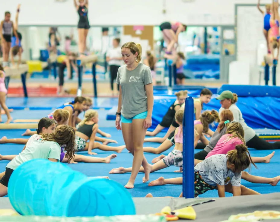 a person standing in a pool