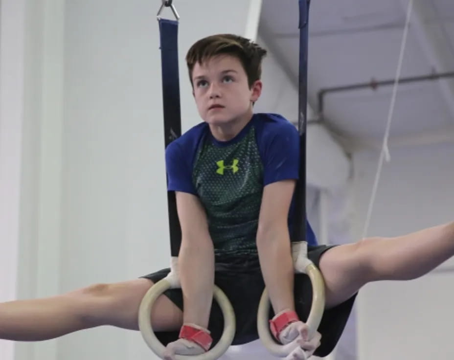a boy on a rope