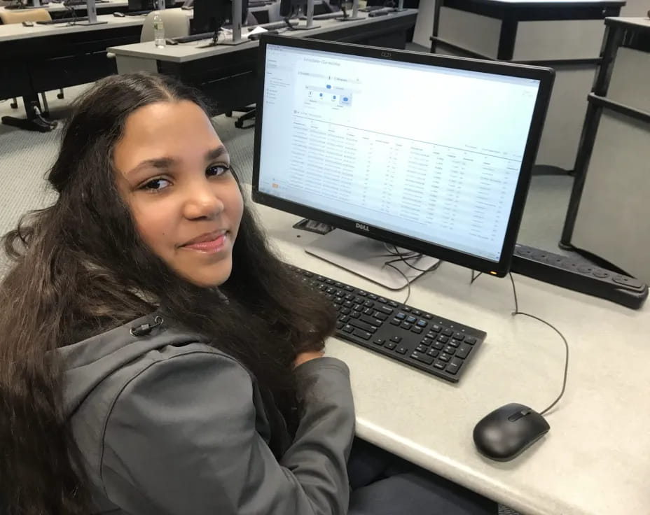 a person sitting at a desk
