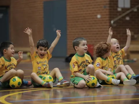 a group of kids playing a game