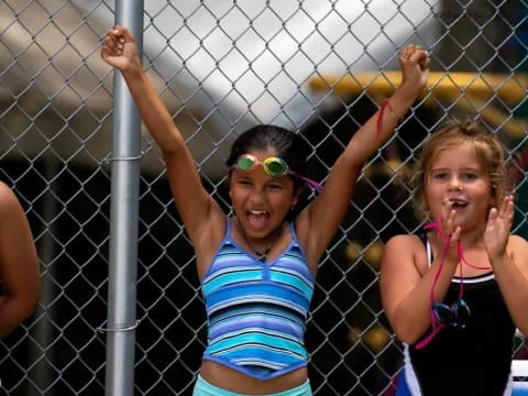 a group of girls in a gym