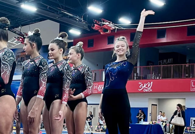 a group of women in a gym
