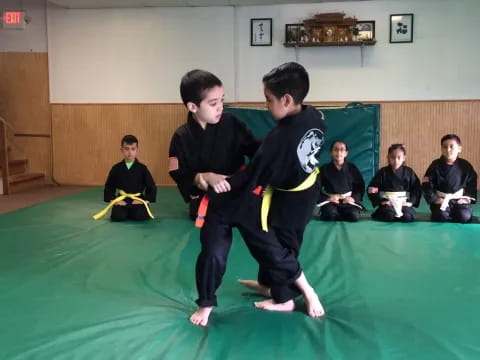 a group of boys in a room