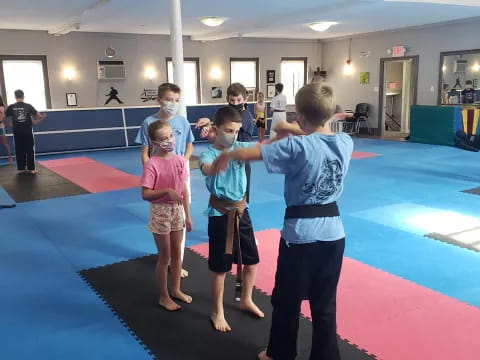 a group of children in a room