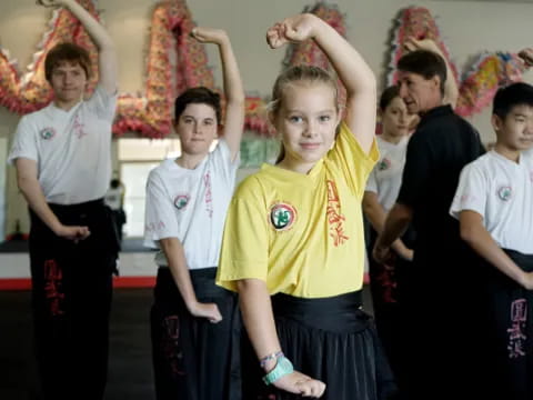 a group of children in a room