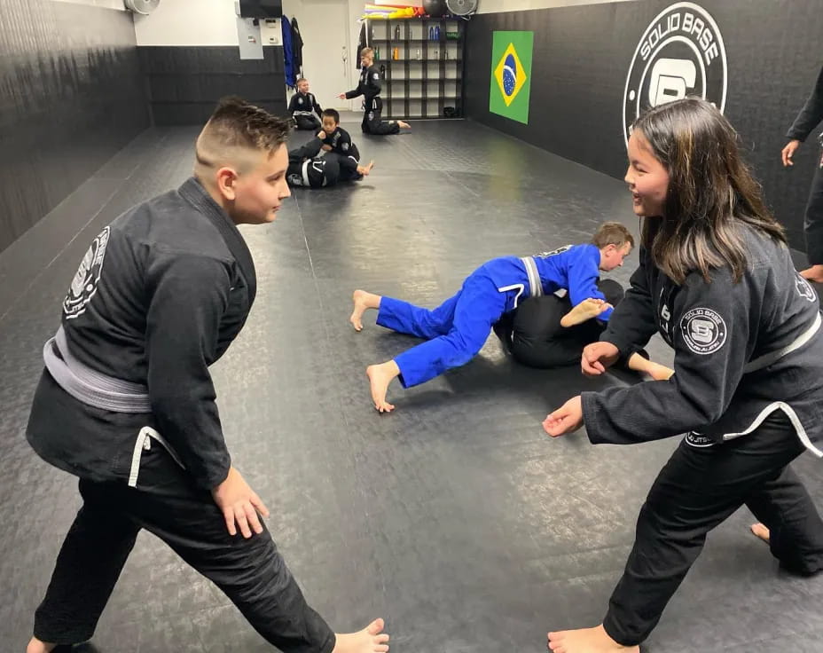 a group of people in a room