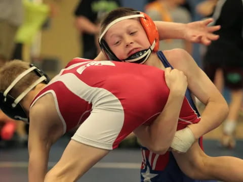a woman in a red uniform