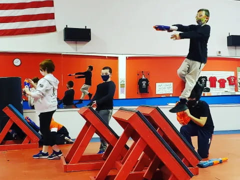 a group of people on a stage