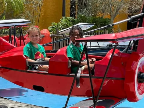 a couple of kids on a ride