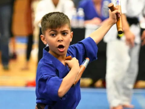 a boy with his mouth open