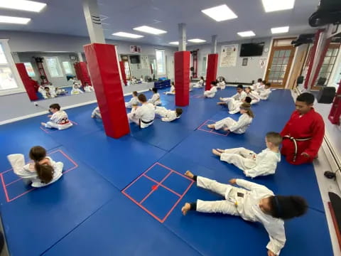 a group of people in a room