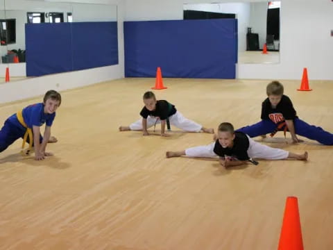 a group of boys playing a game