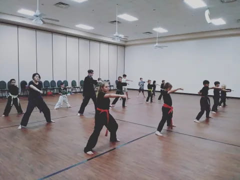 a group of people dancing