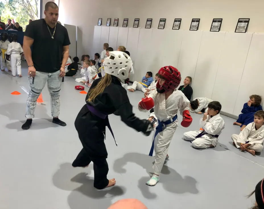 a group of people in a room