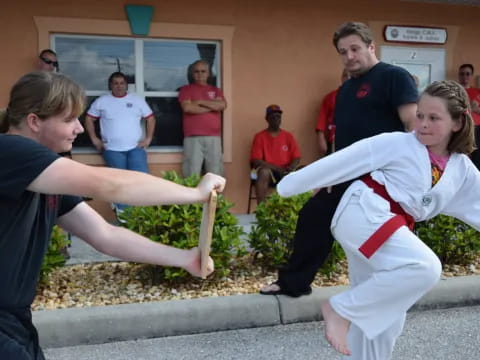 a person in a karate uniform