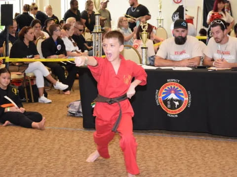 a person in a red shirt