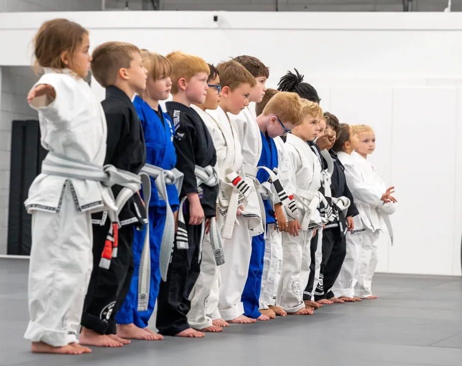 a group of people in karate uniforms