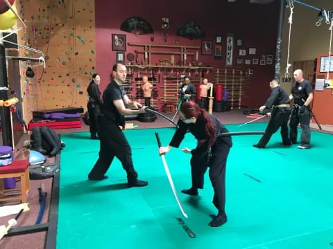 a group of people playing a game