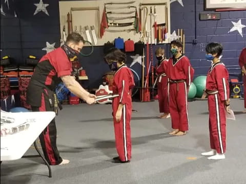 a group of people in a room