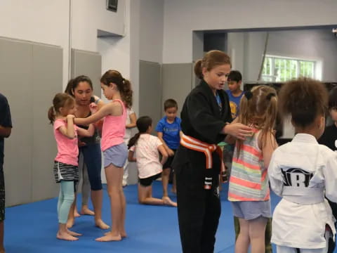 a group of children in a room