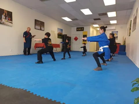 a group of people in a room