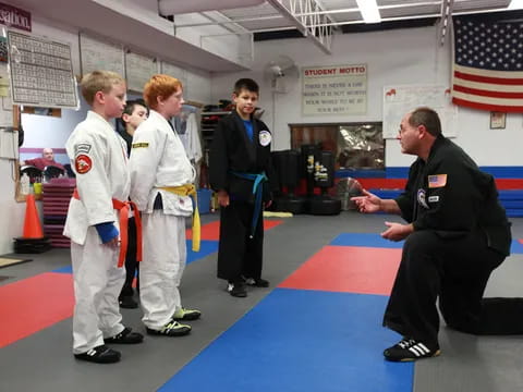 a group of people in a room