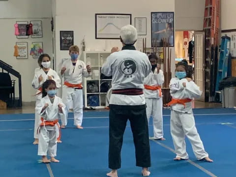 a group of people in a room