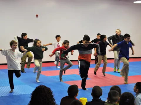 a group of people dancing