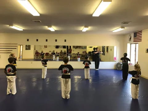 a group of people in a room