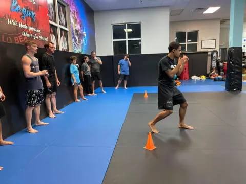 a group of people playing a game