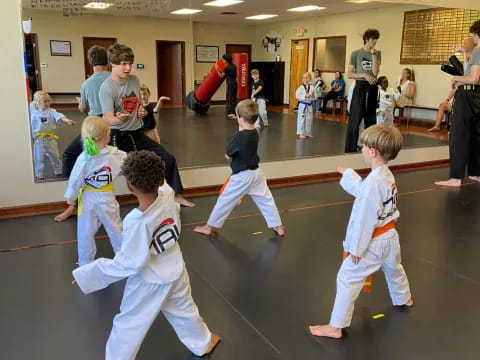 a group of children in a room