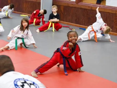 a group of children in a gym