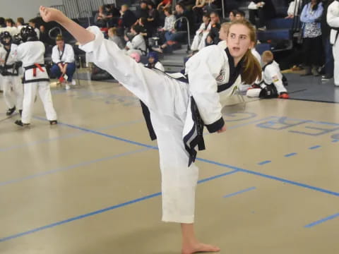 a person in a karate uniform