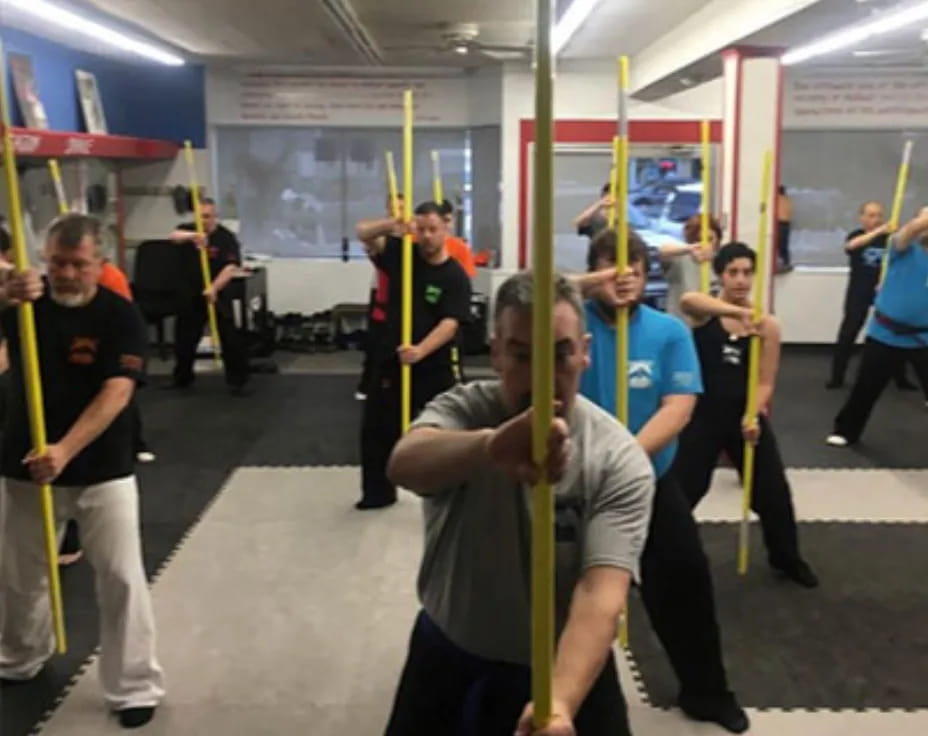 a group of people in a room