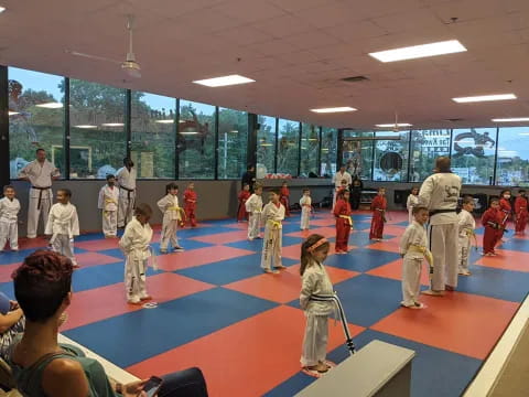 a group of children in a room