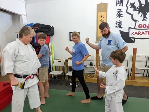 a group of people in a room