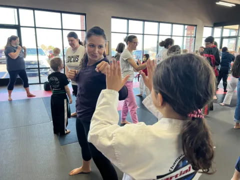 a group of people in a room