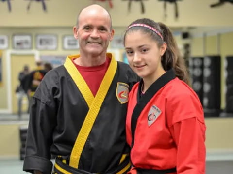 a man and a woman smiling