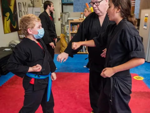a group of people in a room