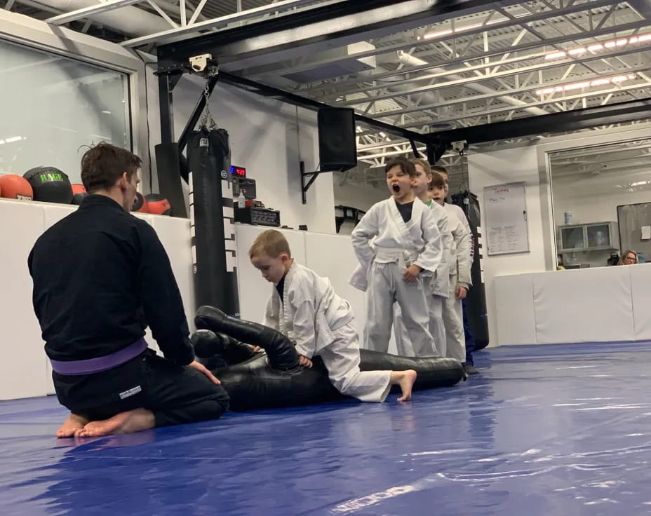 a group of people in a room