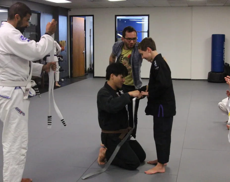 a group of people in a room