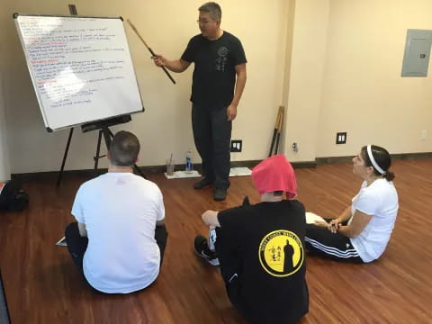 a person teaching a class