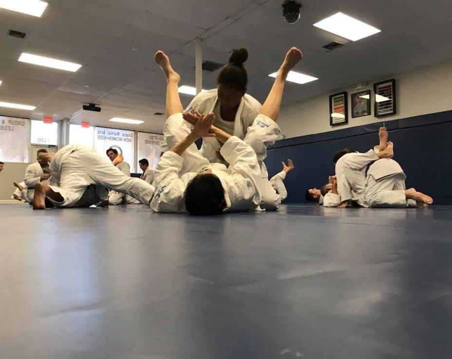 a group of people in a room