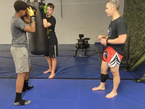 a group of people in a room