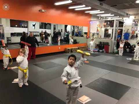 a group of people in a room