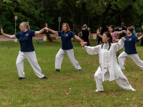 a group of people in a field