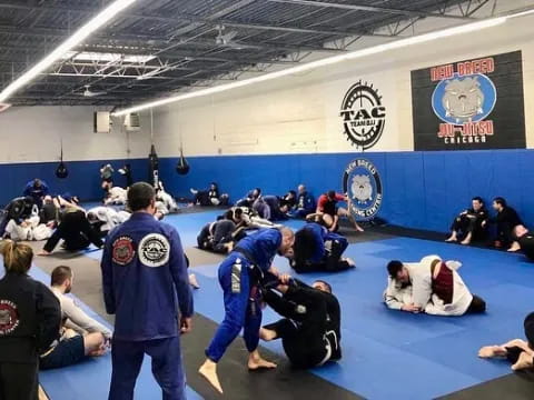 a group of people in a room