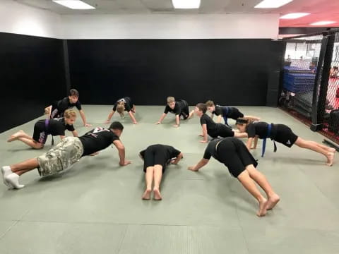 a group of people in a circle