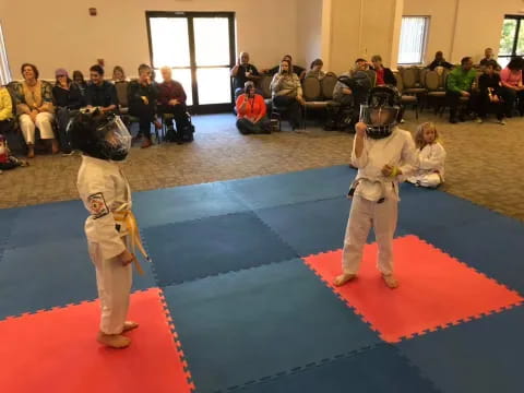 kids in a karate class